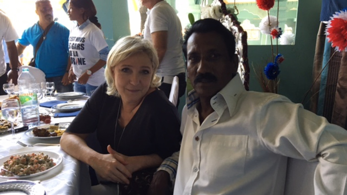 Marine Le Pen partage un repas dans un temple tamoul