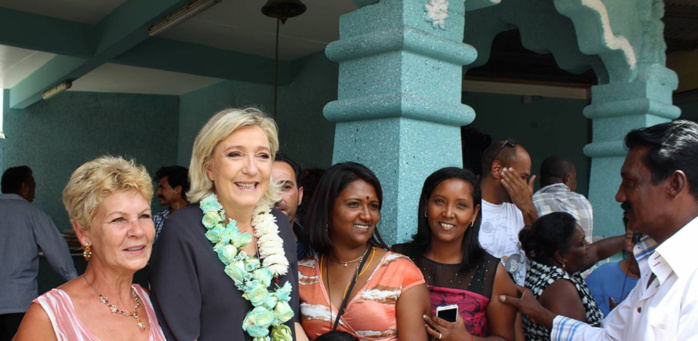 Marine Le Pen partage un repas dans un temple tamoul