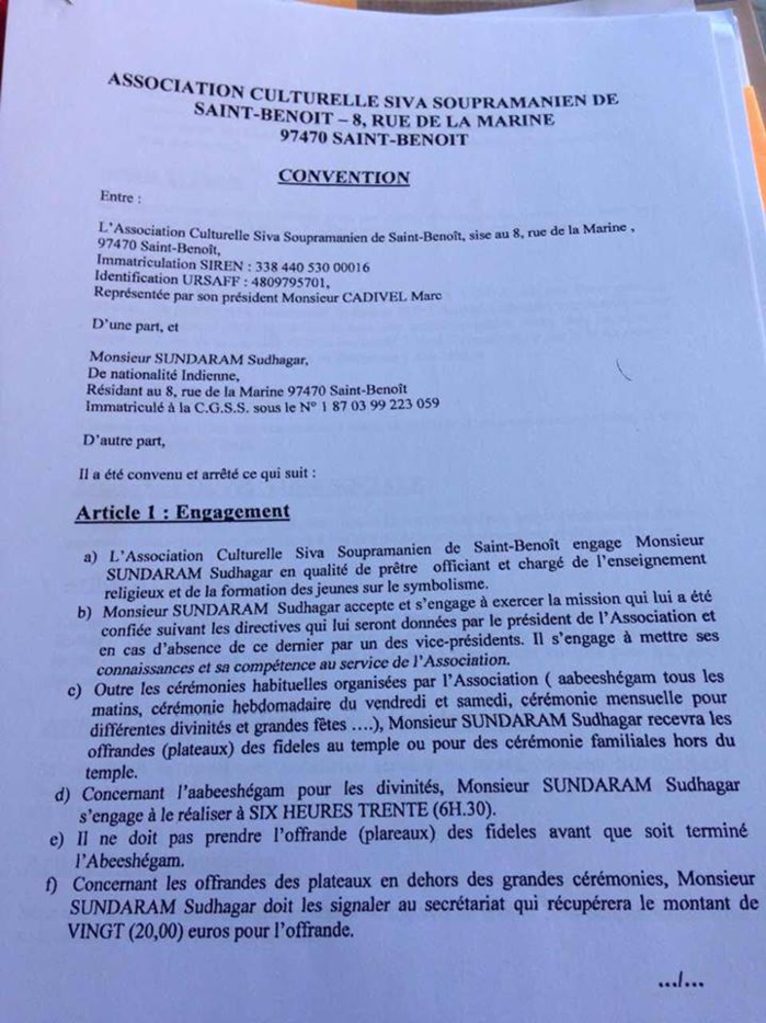 LE NON-RENOUVELLEMENT DU CONTRAT DE SUDHAKAR AU TEMPLE DE SAINT-BENOÎT ? 