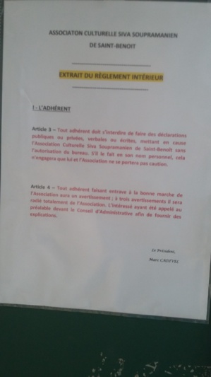 LE NON-RENOUVELLEMENT DU CONTRAT DE SUDHAKAR AU TEMPLE DE SAINT-BENOÎT ? 