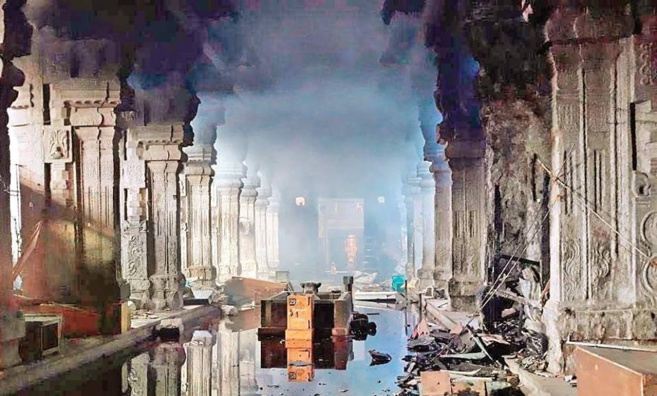 INCENDIE MAJEUR AU TEMPLE MEENAKSHI À MADURAI 