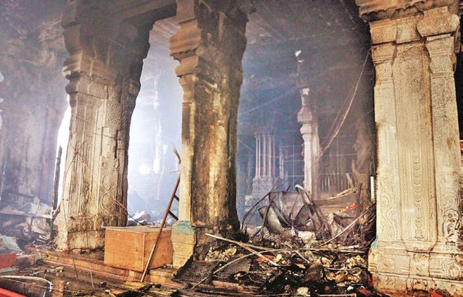 INCENDIE MAJEUR AU TEMPLE MEENAKSHI À MADURAI 