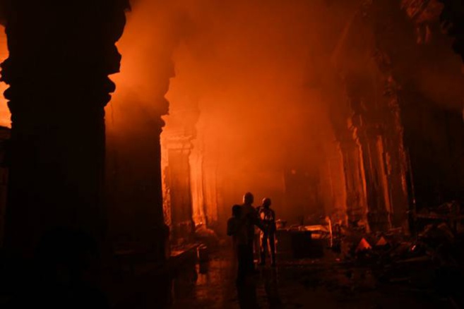 INCENDIE MAJEUR AU TEMPLE MEENAKSHI À MADURAI 