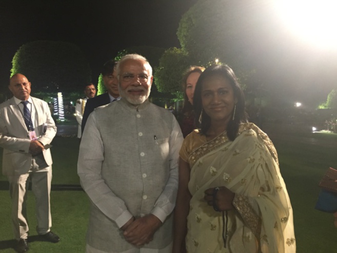 NADIA RAMASSAMY RENCONTRE LE PREMIER MINISTRE INDIEN NARENDRA MODI