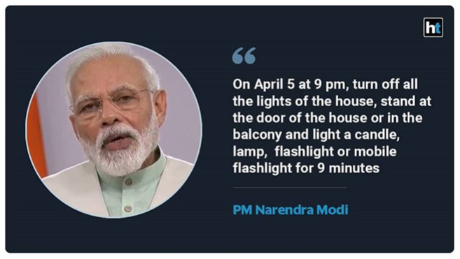 L'INDE APPEL À COMBATTRE L’OBSCURITÉ DU COVID-19 AVEC DE LA LUMIÈRE CE DIMANCHE L'INDE APPEL À COMBATTRE L’OBSCURITÉ DU COVID-19 AVEC DE LA LUMIÈRE CE DIMANCHE