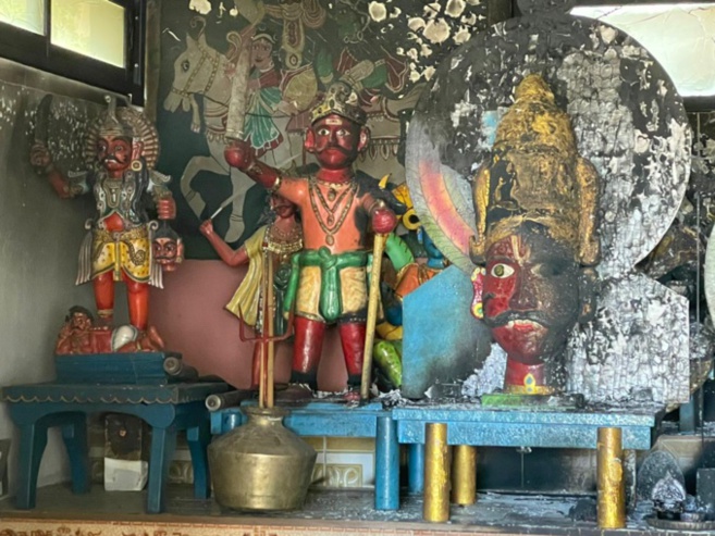 TEMPLE PANDIALÉ À SAINT-ANDRÉ : ENTRE STATUES VOLÉES ET KÔVIL INCENDIÉES TEMPLE PANDIALÉ À SAINT-ANDRÉ : ENTRE STATUES VOLÉES ET KÔVIL INCENDIÉES