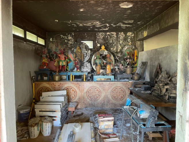 TEMPLE PANDIALÉ À SAINT-ANDRÉ : ENTRE STATUES VOLÉES ET KÔVIL INCENDIÉES
