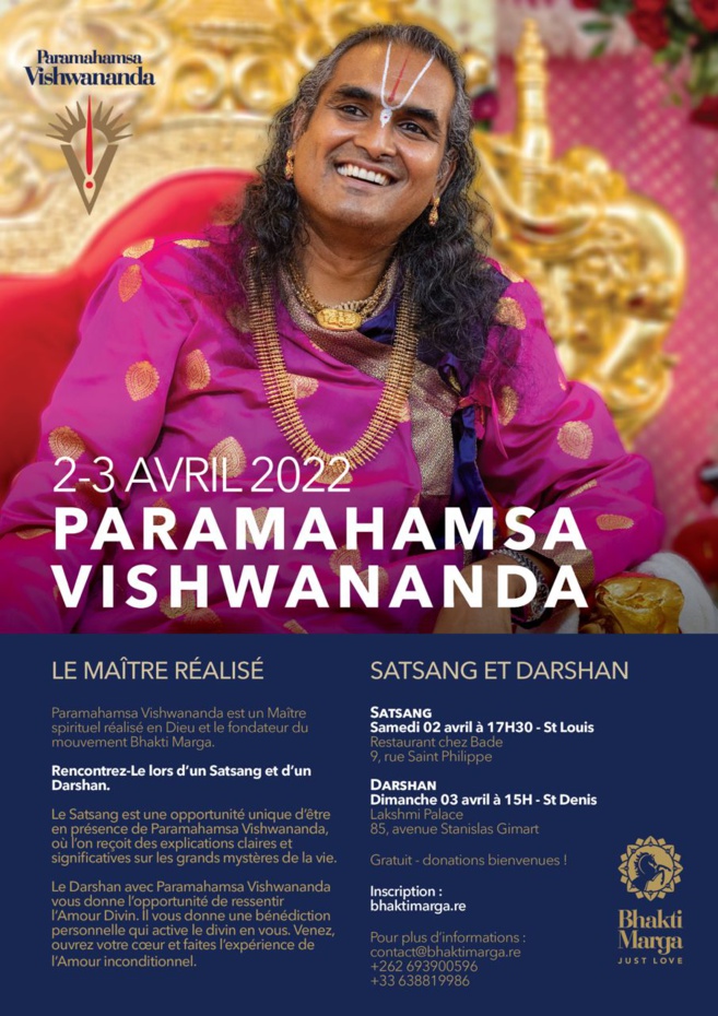 MAÎTRE RÉALISÉ SUR L'ÎLE : PARAMAHAMSA VISHWANANDA À LA RÉUNION