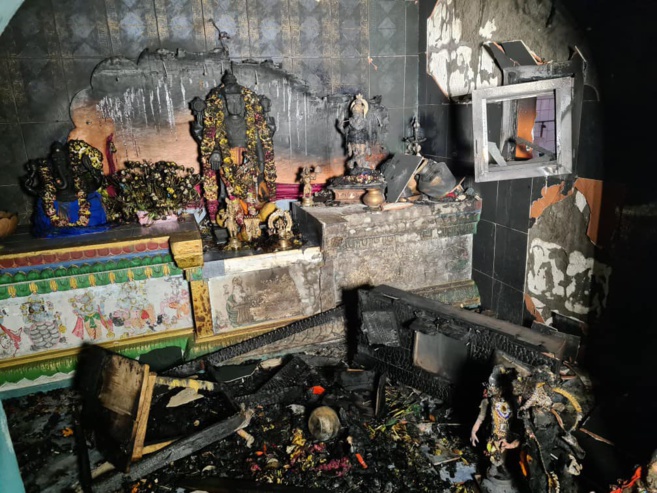 LE TEMPLE MARYEN PEROUMAL DE ST-ANDRÉ VICTIME DES FLAMMES 