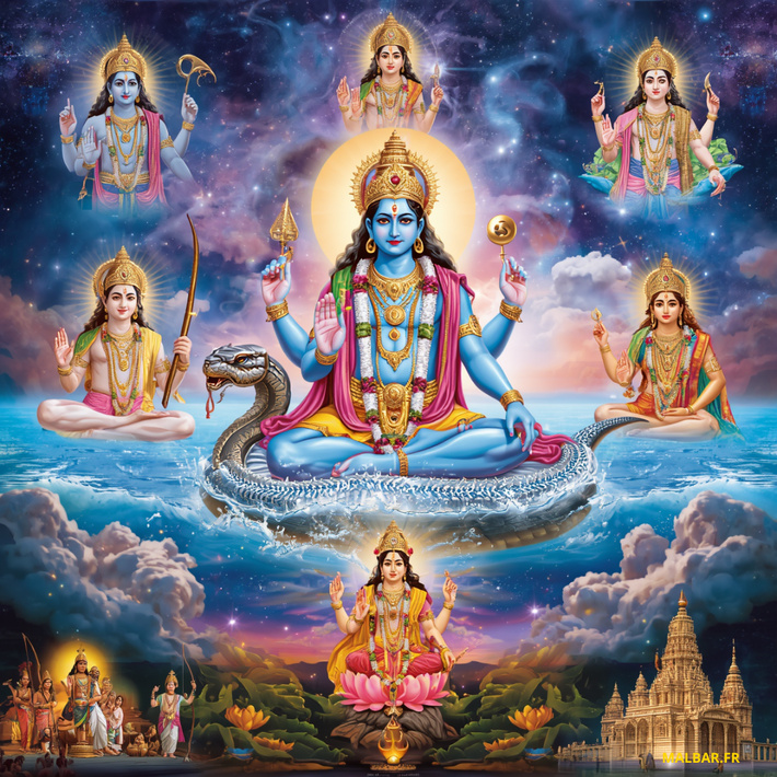 LES CINQ FORMES SUPRÊMES DU SEIGNEUR VISHNU LES CINQ FORMES SUPRÊMES DU SEIGNEUR VISHNU
