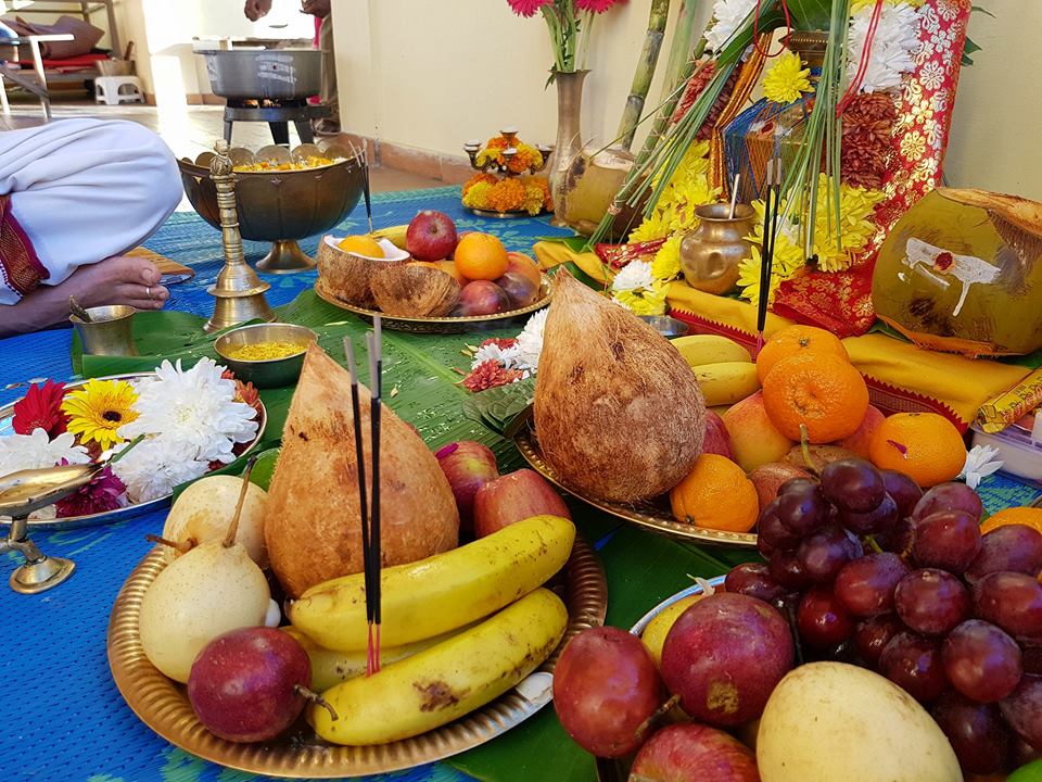 LE PONGAL CÉLÉBRÉE  À L'ASHRAM DU PORT 