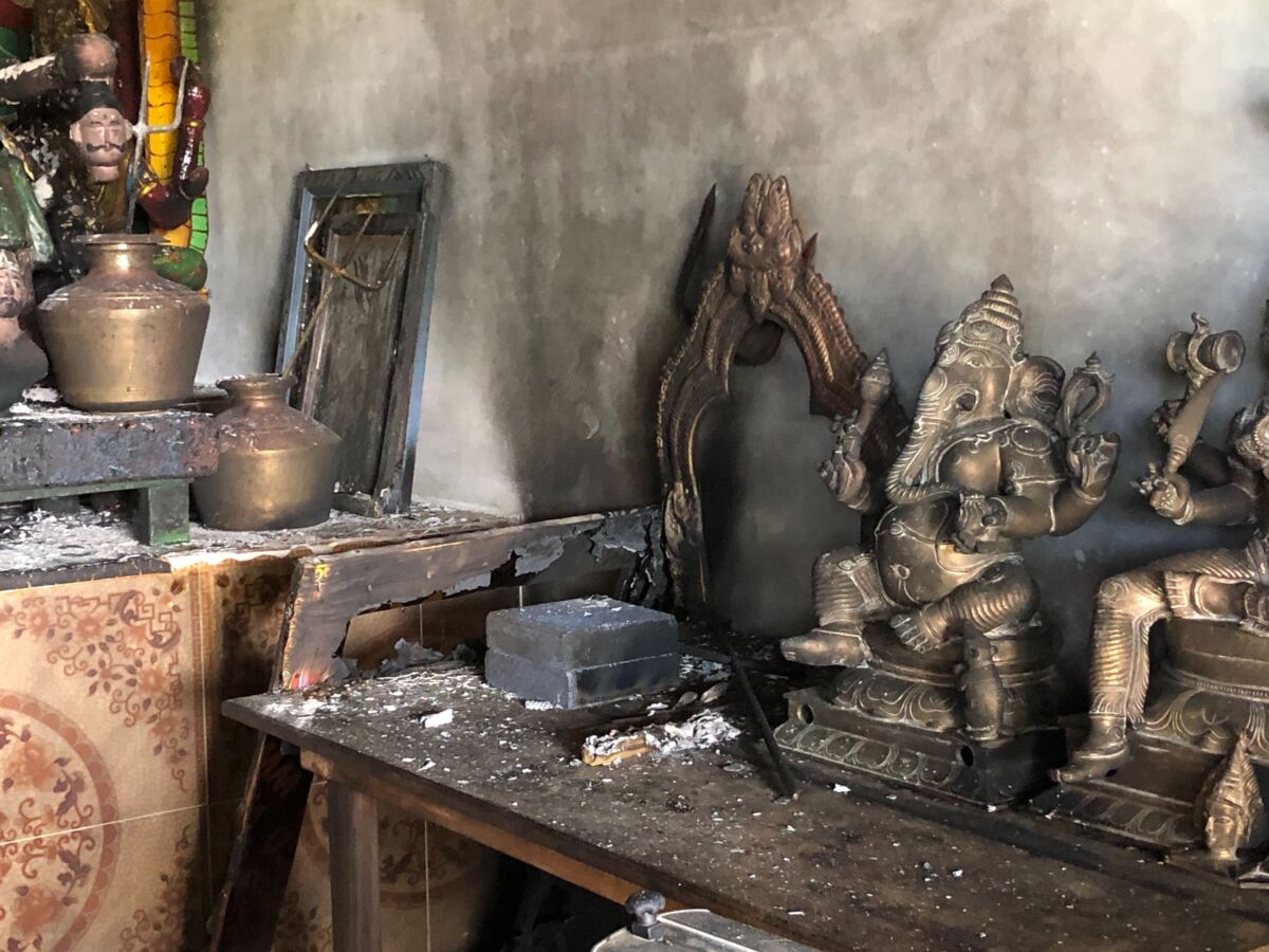 TEMPLE PANDIALÉ À SAINT-ANDRÉ : ENTRE STATUES VOLÉES ET KÔVIL INCENDIÉES TEMPLE PANDIALÉ À SAINT-ANDRÉ : ENTRE STATUES VOLÉES ET KÔVIL INCENDIÉES