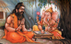 Vyasa racontant l'histoire du Mahabharata à Ganesh