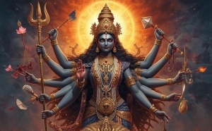 BHADRAKALI AMMAN – DESTRUCTRICE DES TÉNÈBRES : FORME SACRÉE, SYMBOLISME ET PHILOSOPHIE DE LA MÈRE FÉROCE