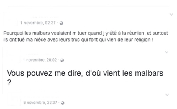 PROPOS RACISTE SUR LES 'MALBARS', UNE FOIS DE TROP... 