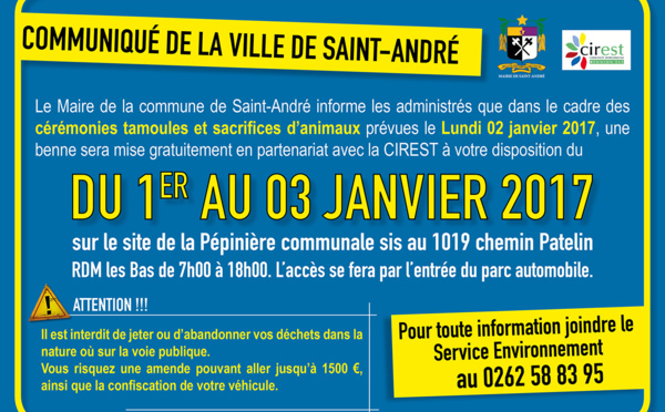 COMMUNIQUÉ DE LA SAINT-ANDRÉ : CÉRÉMONIES ET SACRIFICES 