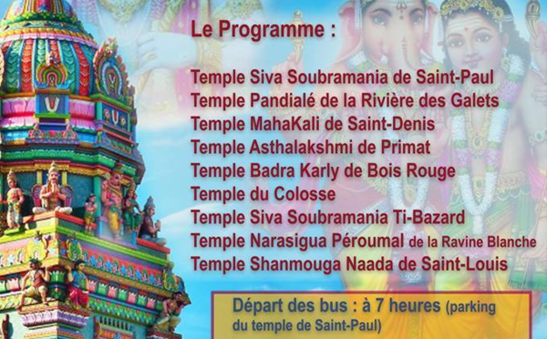 PELERINAGE DES TEMPLES DE L'ÎLE PAR L'ASSOCIATION APCR