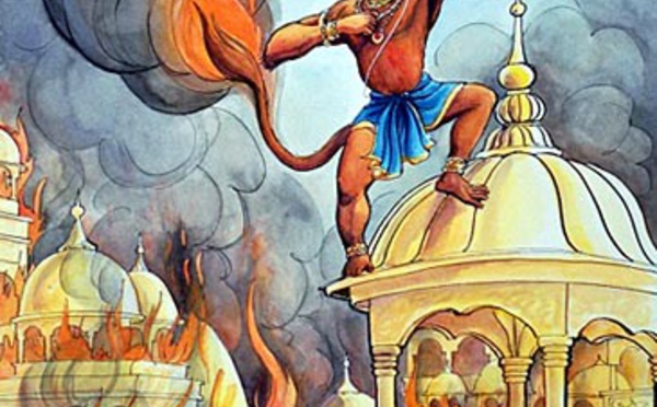 POURQUOI HANUMAN A-T-IL ALLUMÉ SA QUEUE EN FEU ?