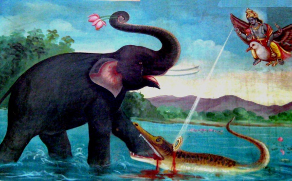 VISHNU SAUVANT L'ÉLÉPHANT (GAJENDRA MOKSHA)