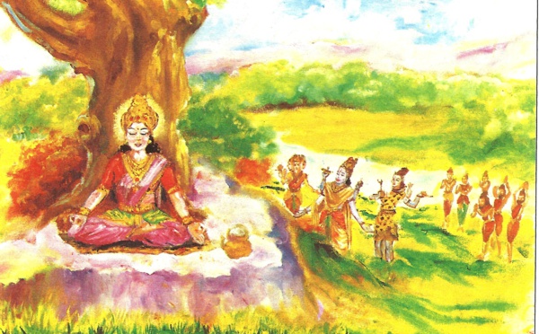 HISTOIRE DE LA DÉESSE LAKSHMI VIVANT SUR TERRE DANS UN FOYER DE PAUVRE