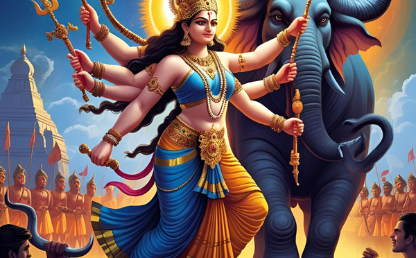 LÉGENDE DES MILLE BRAS DE LA DÉESSE DURGA