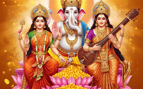 POURQUOI LAXMI, SARASWATI ET GANESHA SONT-ILS TOUJOURS ENSEMBLE ?