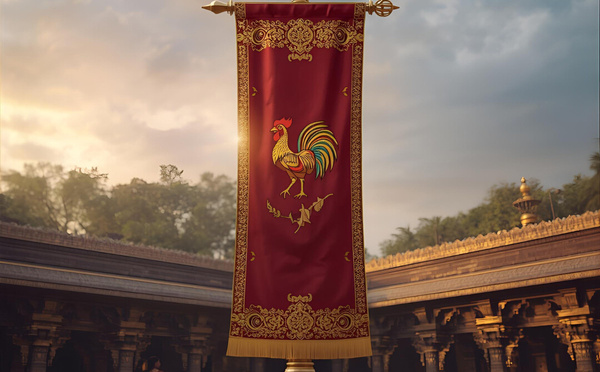 L’EMBLÈME DU COQ (SEVAL KODI) DE MURUGAN – SYMBOLE DE LA VICTOIRE SUR MAYA