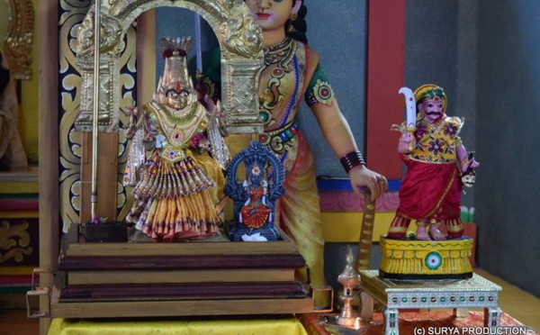 DÉBUT DES FESTIVITÉS POUR LA DÉESSE MARIAMMAN AU TEMPLE SIVA SOUPRAMANIEN DE ST-BENOIT