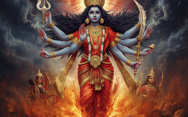 POURQUOI LA DÉESSE KALI SE TIENT-ELLE SUR SHIVA, LA LANGUE TIRÉE ?