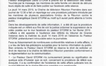 APRES PLUS D'UN MOIS, UNE RÉPONSE DU 'PASTEUR' DAVID STORM 